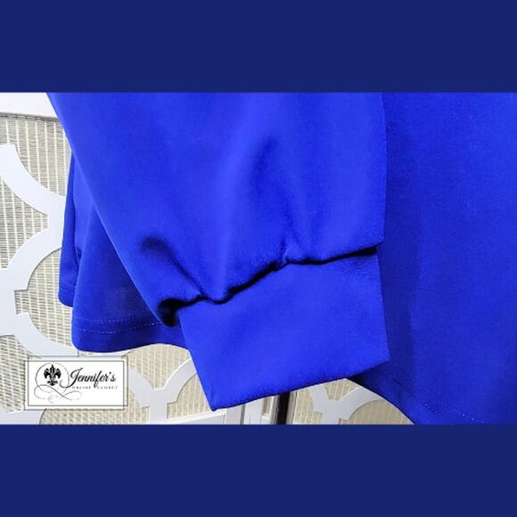 Shein Curve Women's Royal Blue Long Sleeve Blouse Size 2X - Picture 5 of 10